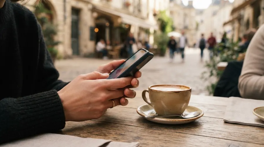 Recherche d'une agence SEO à Bordeaux sur smartphone