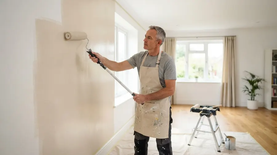 Peintre en intérieur au travail près de Martignas-sur-Jalle