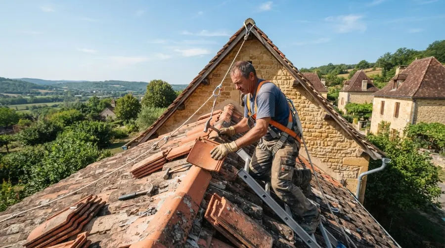 Artisan couvreur sur un toit, exemple de résultats SEO