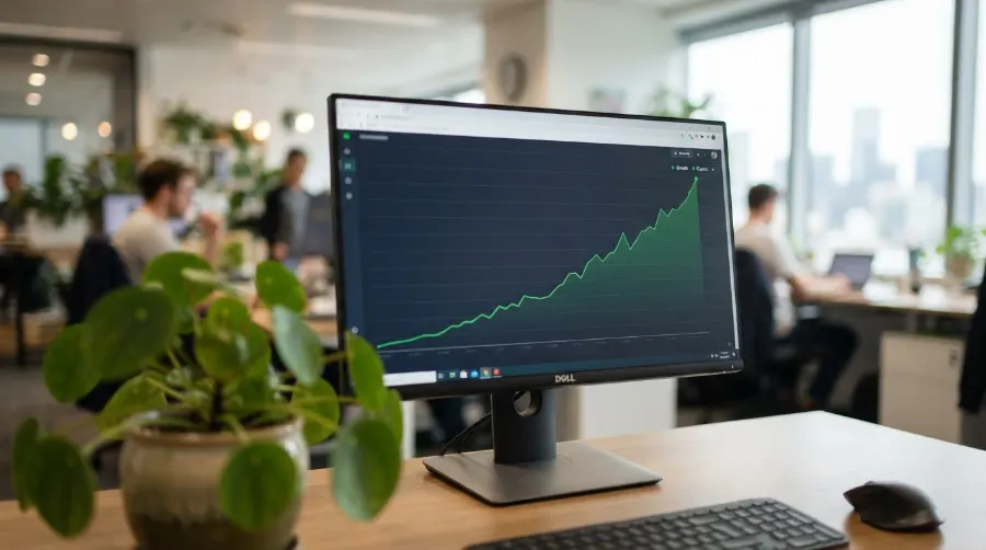 Courbe de trafic organique en hausse, résultats SEO