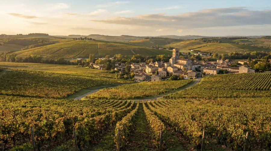 Coteaux de vignes en Gironde, aux portes de l'Entre-deux-Mers, secteur de Saint-Loubès