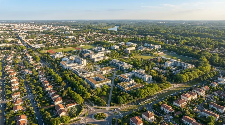 Talence et son campus universitaire vus du ciel