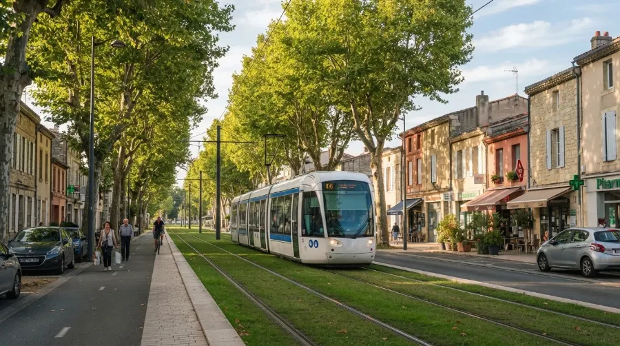 Commerces du Bouscat le long du tram