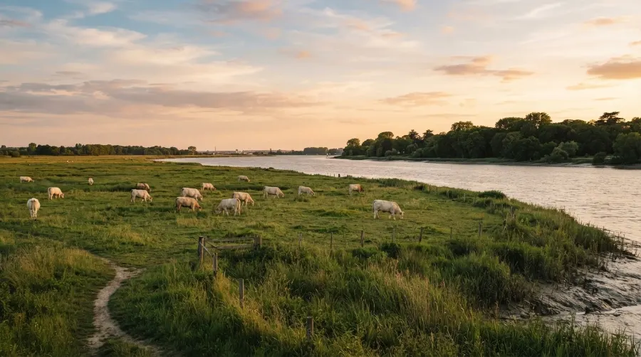 Prairies en bord de Garonne au nord de Bordeaux, zone d'intervention SEO autour de Ludon-Médoc