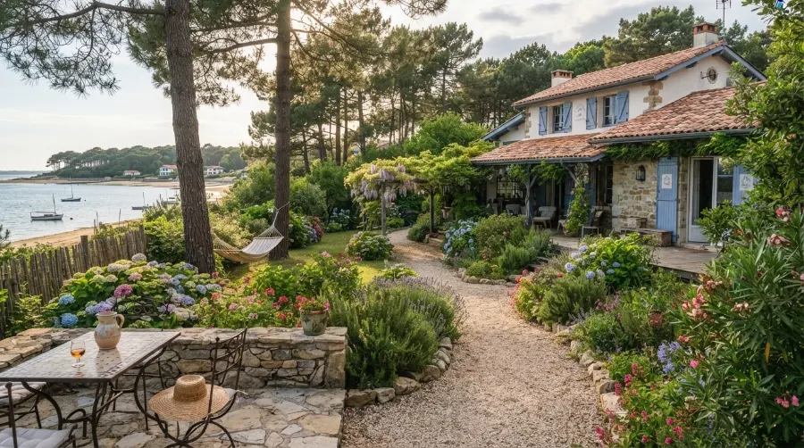 Jardin entretenu près du Bassin d'Arcachon