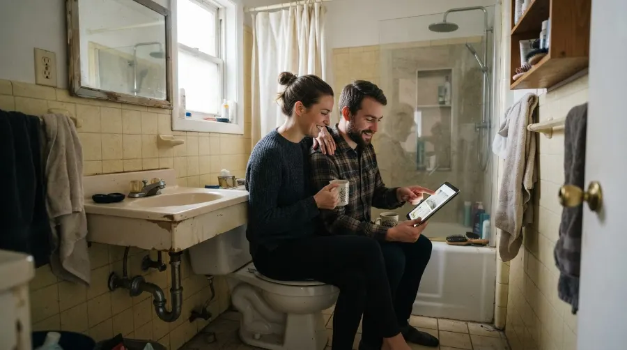 Projet de rénovation de salle de bain préparé sur Google