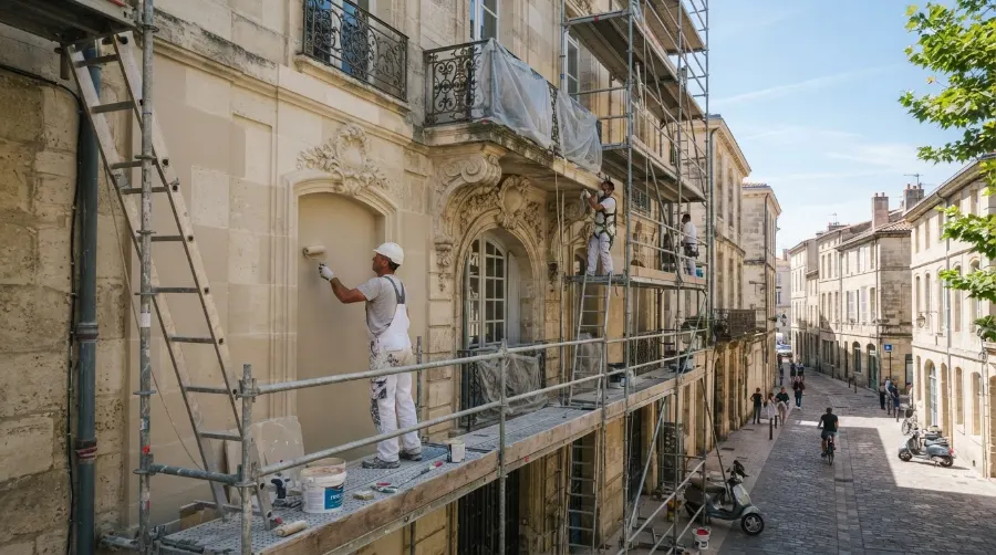 Ravalement de façade en pierre à Bordeaux