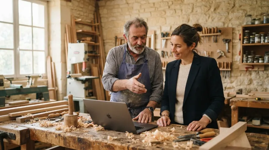 Artisan du Libournais préparant sa visibilité sur Google