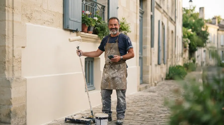 Artisan peintre satisfait de sa visibilité sur Google
