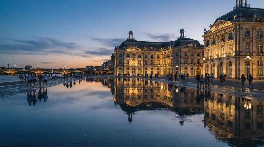 Les quais de Bordeaux et le miroir d'eau