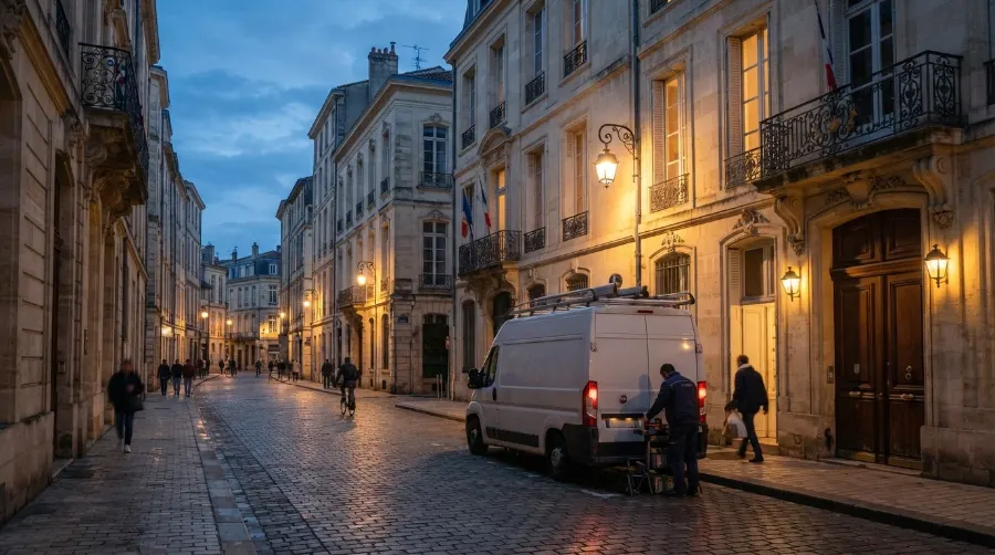 Serrurier en intervention dans une rue de Bordeaux