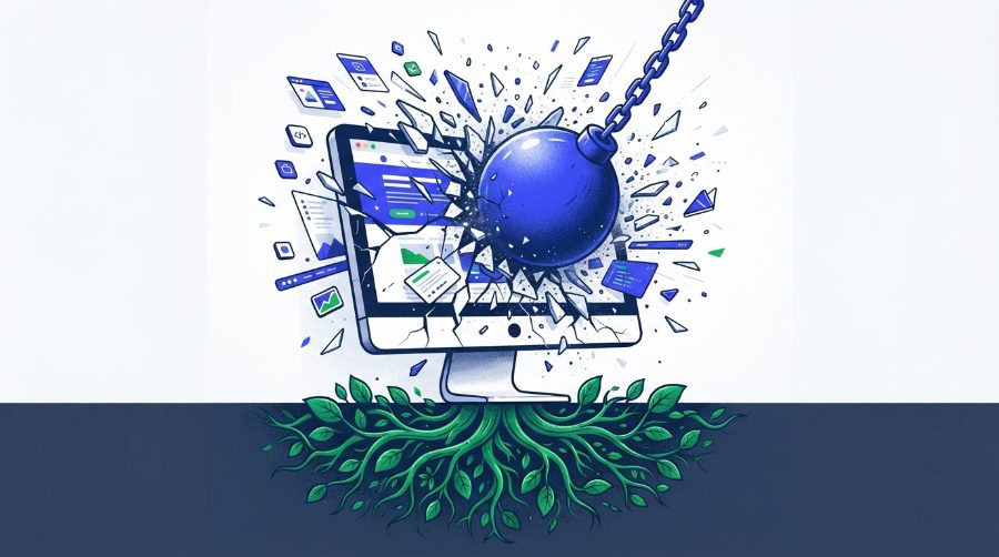Un boulet de démolition détruit un site web mais les racines SEO restent intactes