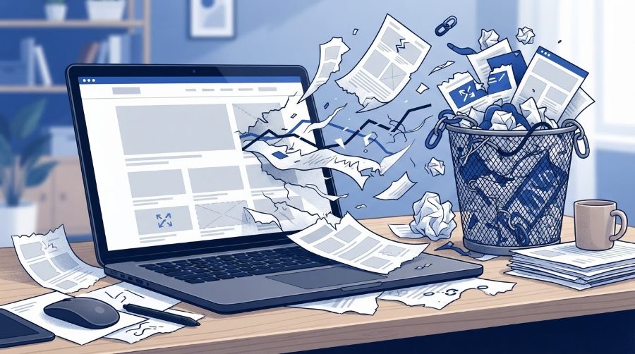 Site web vide et cassé après une refonte ratée, avec des liens brisés